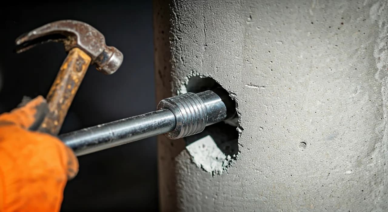 Çakmalı dübel setting tool ile yerleştirme adımı