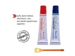 Çelik Yapıştırıcı 504 Baybond 10gr + 10gr - Çift Komponent Profesyonel - Baybond 504 çift komponent çelik yapıştırıcı, 10 gr reçine + 10 gr sertleştirici. Metal-metal ve ağır endüstriyel yapıştırma için epoksi tip; tam sertleşme sonrası 250-400 kg/cm² çekme dayanımı sağlar. Saniye yapıştırıcıdan çok daha güçlü, profesyonel onarım için.