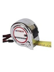Şerit Metre Krom 3x16 mm - Krom renkli profesyonel şerit metre, 3 metre uzunluk ve 16 mm genişlikte. Ince (16 mm) cep boy şerit yapısı; ev tamir, mobilya ölçüm, küçük şantiye işlerinde tercih edilir. Otomatik geri sarma, çelik şerit, paslanmaz krom kaplama avantajı sunar.