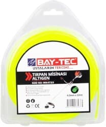 Altıgen Tırpan Misinası 3.5 mm x 41 m - Altıgen kesitli tırpan misinası, 3.5 mm kalınlık ve 41 metre uzunluk. 6 köşeli yapı, agresif kesim için tasarım; park, geniş bahçe, sert ot ve uzun çim işlerinde tercih edilir. Köşeli yapısı sayesinde sert ot ve uzun çimi yuvarlak misinadan çok daha hızlı keser.