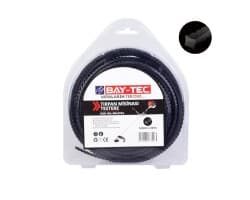 Testere Tırpan Misinası 3.5 mm x 38 m - Testere kesitli tırpan misinası, 3.5 mm kalınlık ve 38 metre uzunluk. Testere dişli yapı, ağaç ve çalı kesimi için; çalı, ince çalılık, küçük dallar, fundalık temizliği işlerinde tercih edilir. Misina yüzeyindeki testere dişli yapı ağaç dalı ve çalıyı keser — neredeyse mini ağaç testeresi etkisi sunar.
