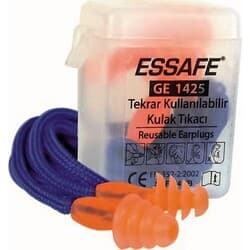Essafe Çam Tipi Kulak Tıkacı Kordonlu Kutulu 24dB GE 1425 100 Adet