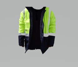 Reflektörlü Su Geçirmez Parka Kışlık Mont Sarı-Lacivert S 2