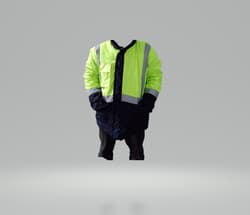 Reflektörlü Su Geçirmez Parka Kışlık Mont Sarı-Lacivert S 3