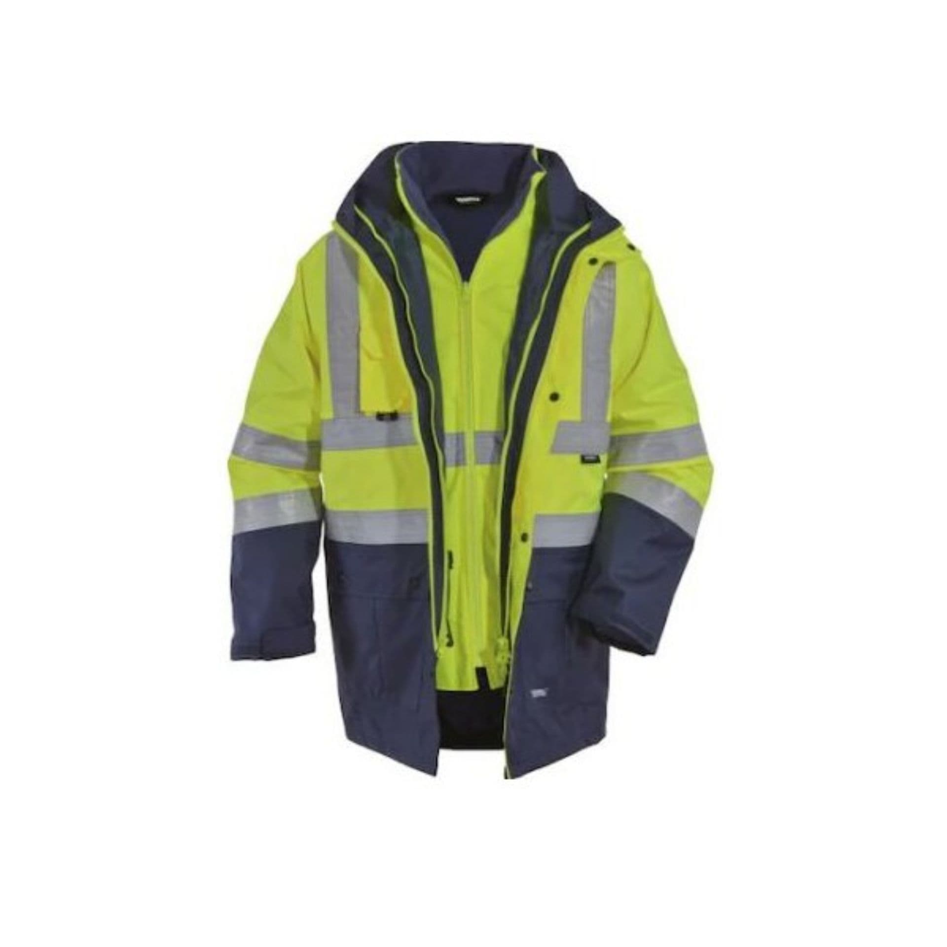 5+1 Reflektörlü Kışlık Parka Mont İçi Çıkmalı Yerli Kaban XL Beden